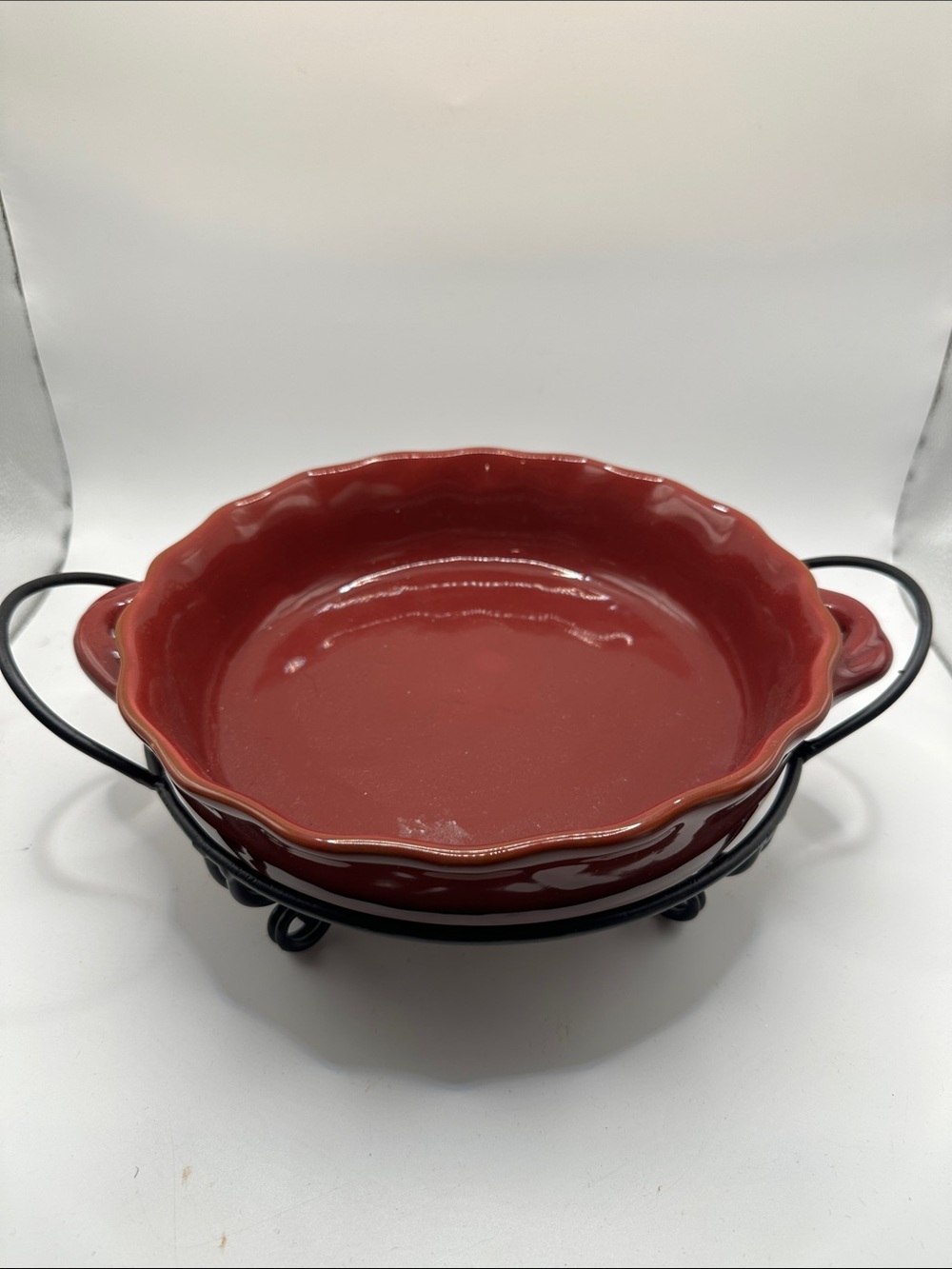 Red Ceramic Serving Baker with Handles